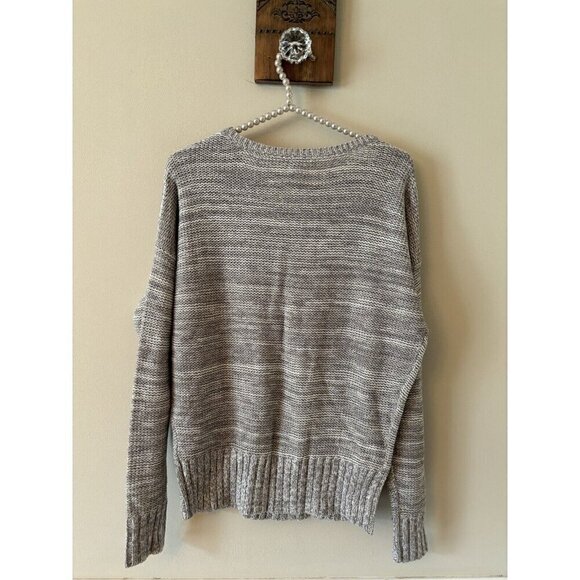 NWT St Johns Bay Womens Size M Cable Knit Sweater Marled Gray Mist - Picture 3 of 5
